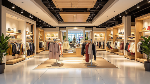 北京回力专卖店，现代化商场内部，宽敞明亮的店面，整齐陈列的商品，顾客正在选购